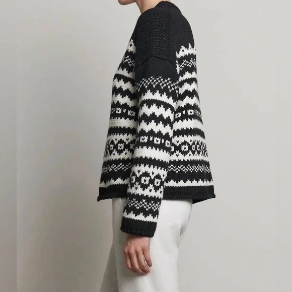 Velvet by Graham & Spencer Women's Maywood Chunky Fair Isle Sweater M - Picture 4 of 12